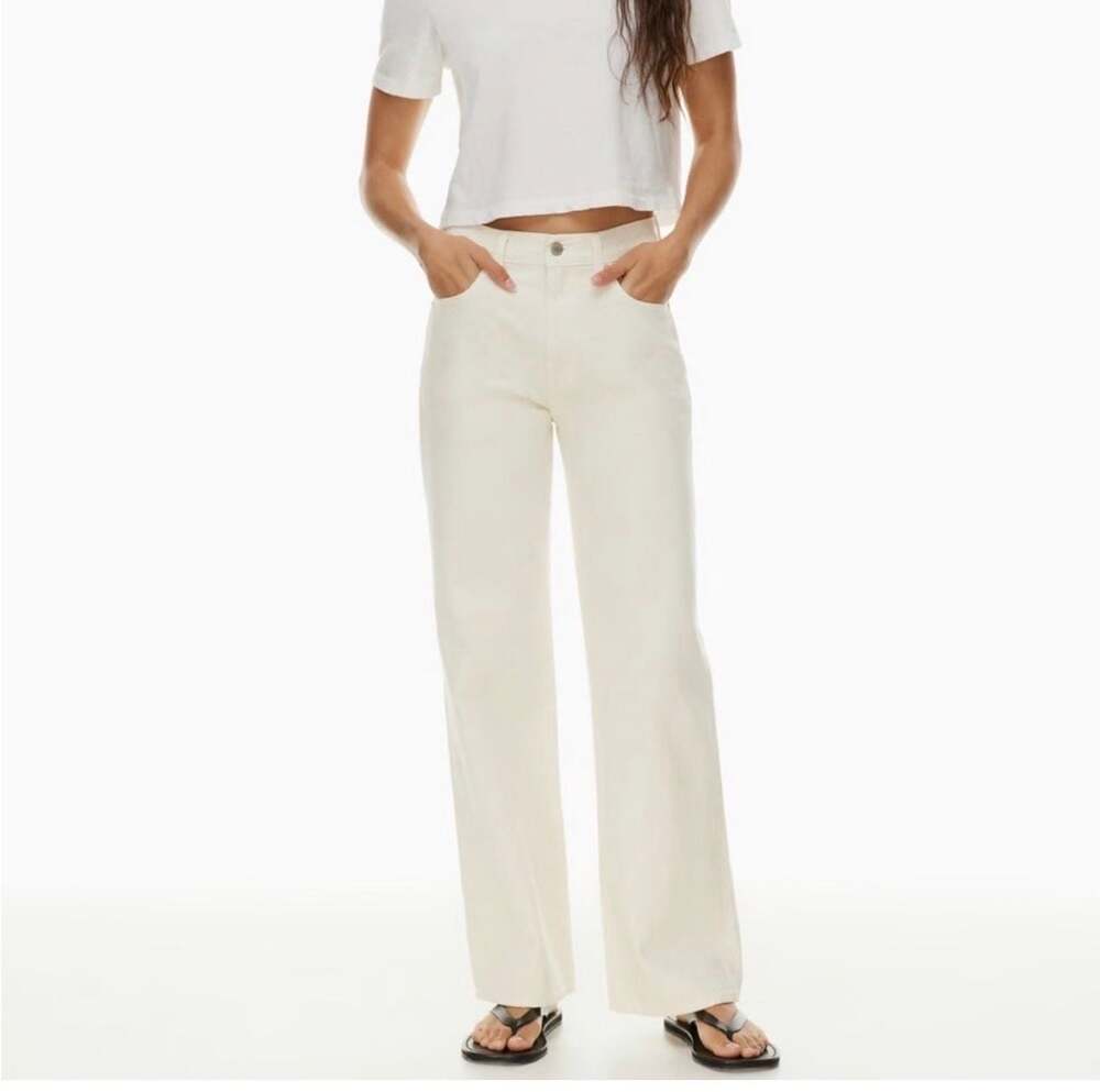 Aritzia Denim Forum The Farrah Hi-Rise Wide Leg Jeans Size 28 Ecru White